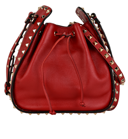 Rockstud Bucket Bag, &pound;420, Handbags, Red, Leather, Front view